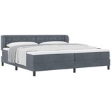  s opruga kutije Tamno siva 200 x 200 cm Baršun | shoptok.hr