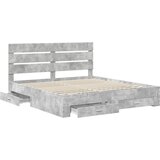  Krevetna konstrukcija s ladicama Betonski sivi 180 x 200 cm Siva 203 x 183 x 100 cm | Shoptok.si