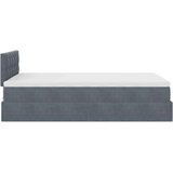 vidaXL Otomanski posteljni okvir z vzmetnico siv 120x190 cm žamet | Shoptok.si