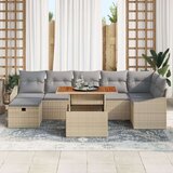  8-dijelni vrtni set kauča s jastučićima Bež Poli Ratan | shoptok.hr