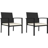 Maison Chic Vrtni jedilni stoli - Stol za vrt 2 kosa poli ratan črne barve JS286, (21877829) | Shoptok.si