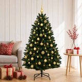  Umjetno božićno drvce tamnozeleno s kuglicama 150 cm | shoptok.hr