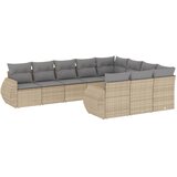  10-dijelni set vrtnih sofa s jastucima bež od poliratana | shoptok.hr