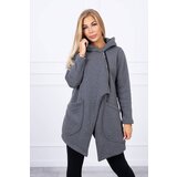 Kesi Insulated sweatshirt with graphite asymmetrical zipper Cene