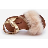 Boto Children's Sandals with Velcro and Faux Fur Gold Rosavere | ePonuda.com