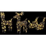 vidaXL Jelenova sani med 160 LED Toplo bela 52.5 x 28 x 32.5 cm Ratan | Shoptok.si