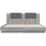  Okvir kreveta s uzglavljem LED boja hrasta sonome 160 x 200 cm | shoptok.hr