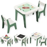 Kinder Home Dječji stol sa stolicama 4 u 1 GINGER HOME, 2 ploče, crna ploča i ploča za slaganje konstrukтора tipa LEGO, Forest Cijene