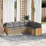  The Living Store Vrtna sedežna garnitura 6-delna z blazinami bež poli ratan - Vrtna Sedežna Garniture, (21479519) | Shoptok.si