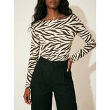 Sinsay Viskozna bluza s dugim rukavima u zebra uzorku | shoptok.hr
