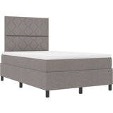 vidaXL postelja s box springom z vzmetnico taupe 120x200 cm tkanina, (22080863) | Shoptok.si