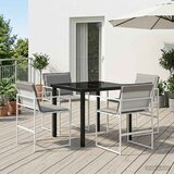  Vrtni set za objed 5 pcs Bijela i svjetlosiva 80 x 80 x 73 cm | shoptok.hr