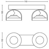Philips 53312/17/16 - LED prigušiva svetiljka MYLIVING SPUR 2xLED/4,5W/230V | Eponuda.com