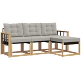 vidaXL Zunanja garnitura za sedenje 4 pcs Bela in svetlo siva, (5000282579) | Shoptok.si