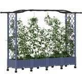  Povišeni krevet s mrežom i krovom Siva 207 x 40 x 129 cm PP | shoptok.hr