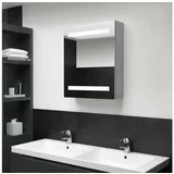 Den VIDAXL LED kopalniska omarica z ogledalom betonsko siva 50x1
