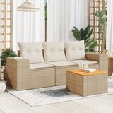 vidaXL 4-dijelni set vrtnih sofa s jastucima bež od poliratana Cijene