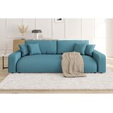Ropez Turkizna raztegljiva/s prostorom za shranjevanje sedežna garnitura iz rebrastega žameta 234 cm Sara – | Shoptok.si