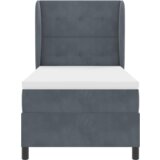 vidaXL Postelja s vzmetnico Temno siva 80x200 cm Žamet | Shoptok.si