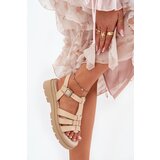 Boto Eco Leather Women's Sandals On Platform Beige Nendales | shoptok.hr