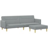 Maison Chic kavč - Sofa - Kanape dvosed s stolčkom za noge svetlo sivo blago, (21727316) Cene