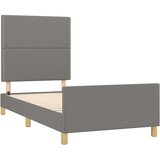  Okvir za krevet s uzglavljem tamnosivi 90x190 cm od tkanine | shoptok.hr