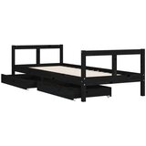  Okvir dječjeg kreveta s ladicama crni 80 x 200 cm od borovine | shoptok.hr