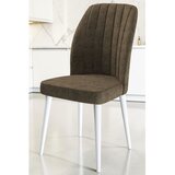 Hanah home set trpezarijskih stolica Etra 8 kom, braon tkanina Jerry, bele drvene noge | Eponuda.com