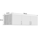 Lesnina-XXXL nastavek za omaro brando, bela, hrast, š. 136 cm | Shoptok.si