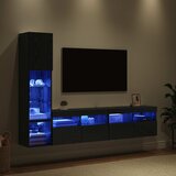  zidna jedinica Zidne 4 pcs Crni hrast Konstruirano drvo | shoptok.hr
