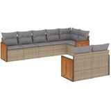  8-dijelni set vrtnih sofa od poliratana s jastucima bež | shoptok.hr