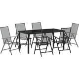  Vrtni set za objed 7 pcs Antracit Čelik s prahom premazan | shoptok.hr