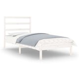  Posteljni okvir bel iz trdnega lesa 75x190 cm 2FT6, (20907056) | Shoptok.si