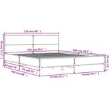  Okvir za krevet boja hrasta 150x200cm konstruirano drvo i metal | shoptok.hr