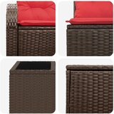  Set sofe 6 kom. Smeđa i crvena Poli Rattan i čelik | shoptok.hr