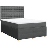Maison Chic Box spring posteljni - Vzmetna postelja z vzmetnico temno siv 140x190 cm blago SL24117, (21890724) | Shoptok.si