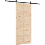 vidaXL Klizna vrata Smeđa 100 x 208 cm Masivna borovina | shoptok.hr