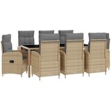 Vanjski set za objedovanje 9 pcs Bež i svijetlo siva | shoptok.hr