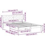  Okvir kreveta Smeđa i taupe 135 x 190 cm Masivna borovina | shoptok.hr