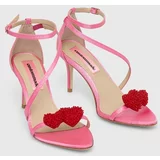 Custommade Sandali Amy Satin Heart roza barva, 000401098