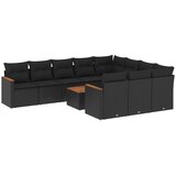  11-dijelni set vrtnih sofa od poliratana s jastucima crni | shoptok.hr