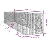 vidaXL Zunanji pasji boks srebrn 2x10x2 m pocinkano jeklo | Shoptok.si