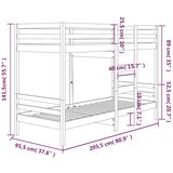 Krevet na kat 90 x 200 cm od masivne borovine | shoptok.hr