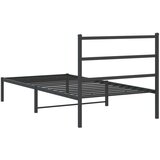 Metalni okvir za krevet s uzglavljem crni 100x200 cm | shoptok.hr