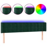  LED uzglavlje tamnozeleno 203x16x78/88 cm baršunasto | shoptok.hr