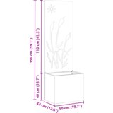 vidaXL Vrtni Sadič s Dekorativnom Pločom Srebrna 50 x 140 cm | shoptok.hr