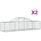  Lučne gabionske košare 2 kom 200x50x40/60 cm pocinčano željezo | shoptok.hr