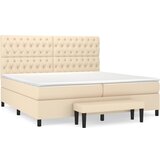 vidaXL Krevet s oprugama i madracem krem 200 x 200 cm od tkanine Cijene