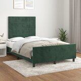 Maison Chic Posteljni okvir - Dvoposteljna postelja - Zakonska postelja brez vzmetnice temno zelen 120x200 cm žamet-J13027, (21759688) | Shoptok.si