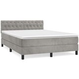  Box spring postelja z vzmetnico svetlo siva 140x200 cm žamet, (20791133) | Shoptok.si